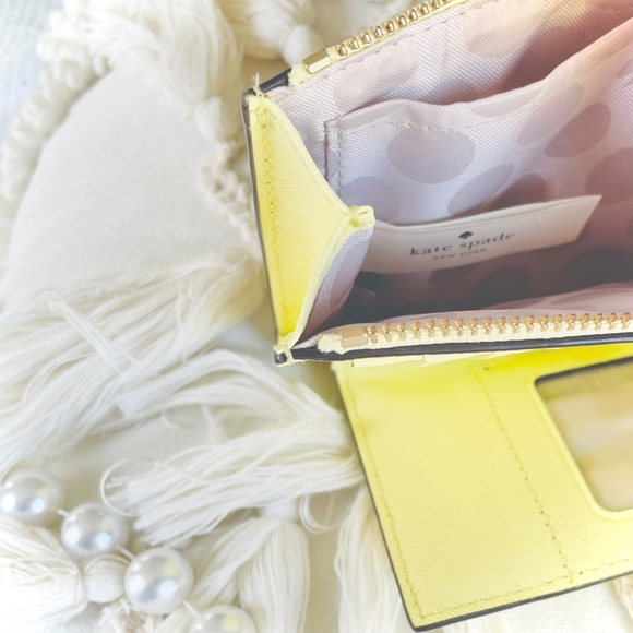 kate spade | Bags | Kate Spade Os Canary Lemon Yellow Leather Long ...